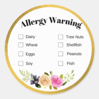 Étiquette d'allergie alimentaire