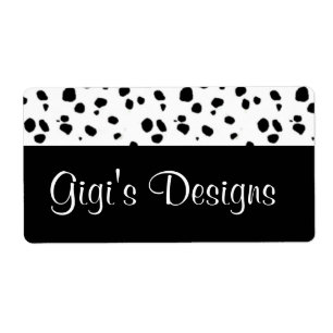 Étiquette Dalmatian print handmade labels