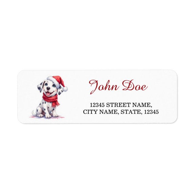 Étiquette Dalmatian Puppy Christmas Return Address Labels (Devant)