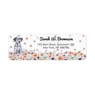 Étiquette Dalmatien qui porte des lunettes