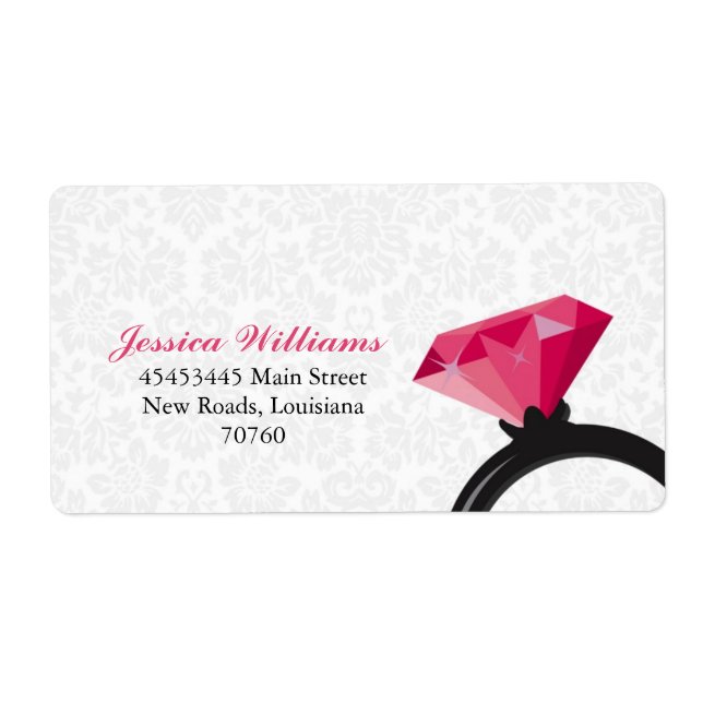 Étiquette Damask Bling (Devant)