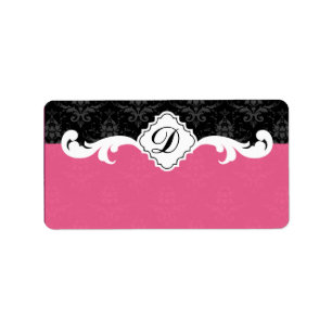 Étiquette Damassé élégante de monogramme