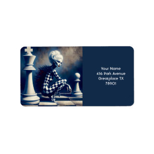 Étiquette Dame Fantastique Mignonne Noir Blanc