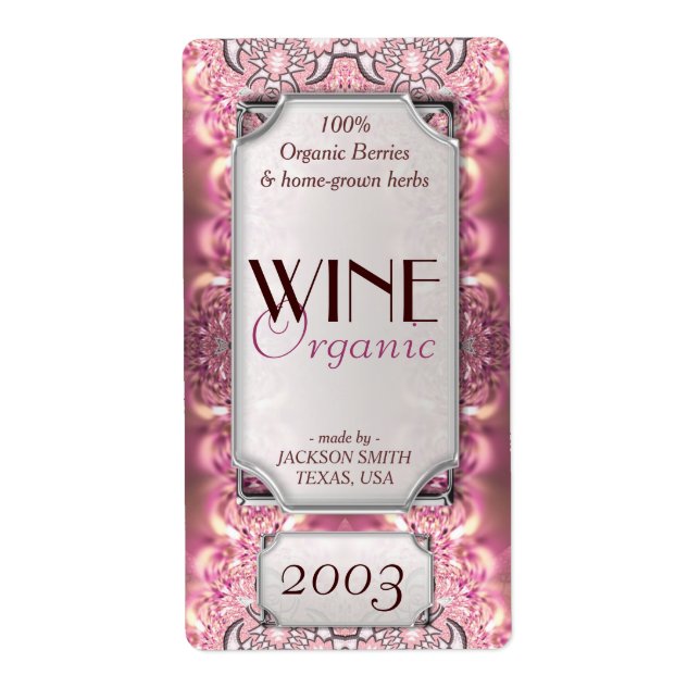 Étiquette Dames roses Dreamme Texte Personnalisé Bouteille d (Devant)