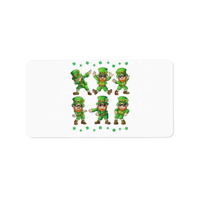 Étiquette Dancing Leprechauns St Patrick's Day (Devant)