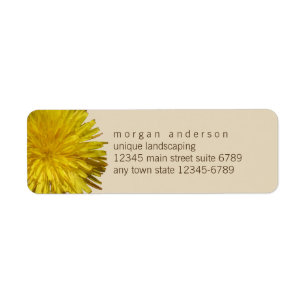 Étiquette Dandelion 1   Jardin Floral Jaune Fun Business