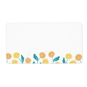 Étiquette Dandelion de printemps Fleurs et design Feuille