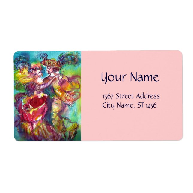 Étiquette DANSE CARNIVALE Vénétie Masquerade Ball (Devant)