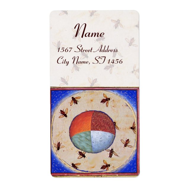 ÉTIQUETTE DANSE DES HONEY BEES AVEC QUATRE ÉLÉMENTS (Devant)