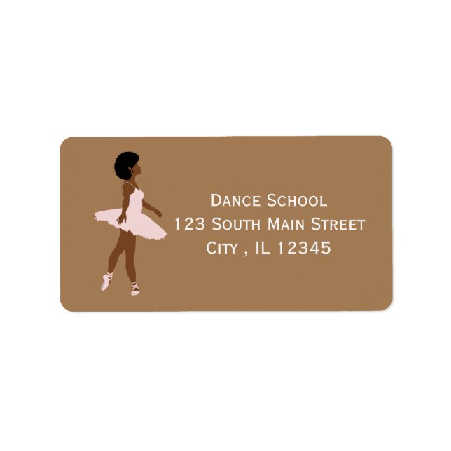 Étiquette Danseur de ballerine noire moderne afro cheveux ba (Devant)