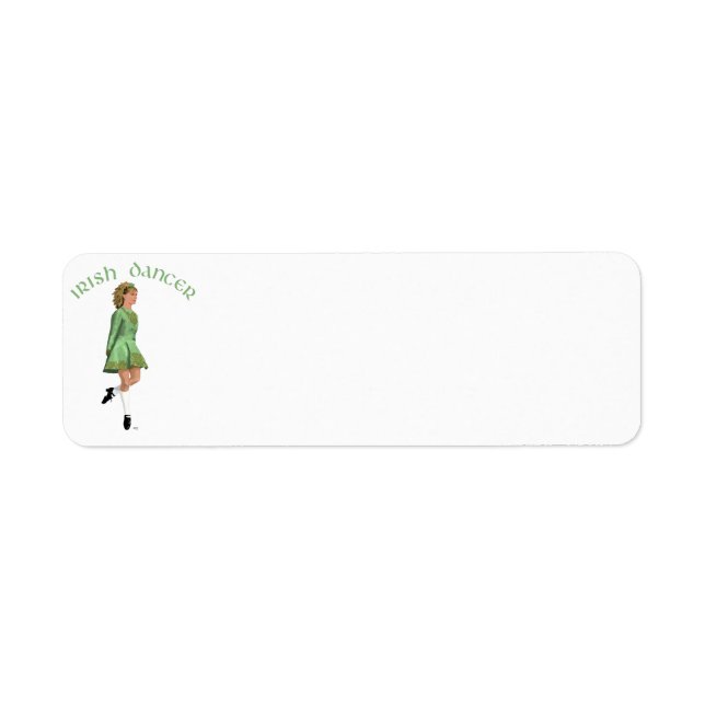 Étiquette Danseuse de step irlandais - Vert (Devant)