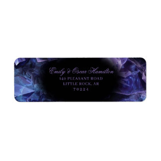 Étiquette Dark Amethyst Boho Witch Crystals Return Address