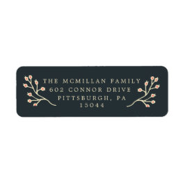 Étiquette Dark Green Gilded Floral Christmas Retour Adresse