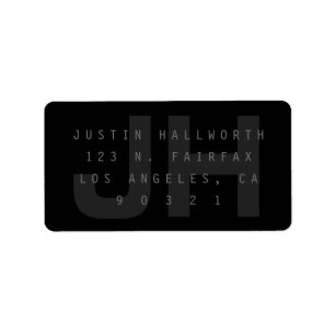 Étiquette Dark Grey Modern Adresse de retour