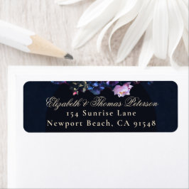 Étiquette Dark Moody Floral Romantic Mauve Mariage noir
