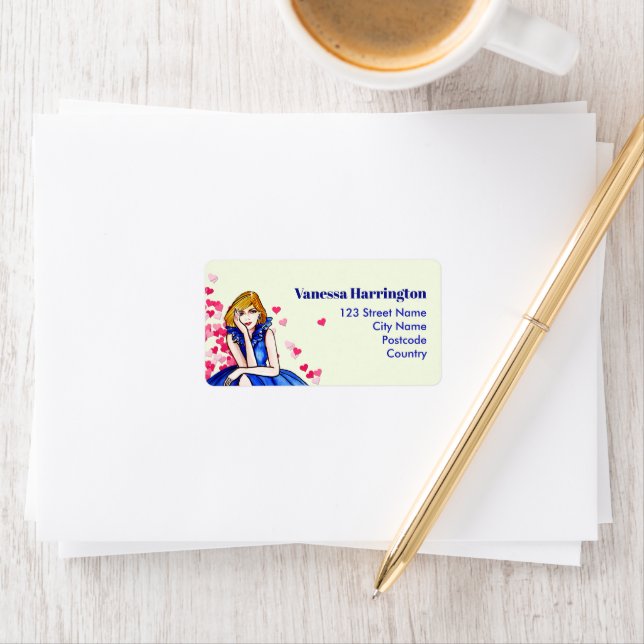 Étiquette Dark Royal Blue Cocktail Gown Illustration de mode (En situation)