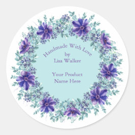 Étiquette d'article fait main Russe Purple Wreath