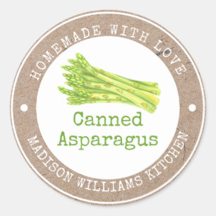 Étiquette d'asperges en conserve Faite maison av