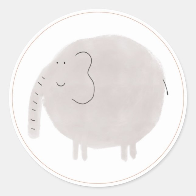 Étiquette d'autocollant d'éléphant d'animal Boho (Devant)