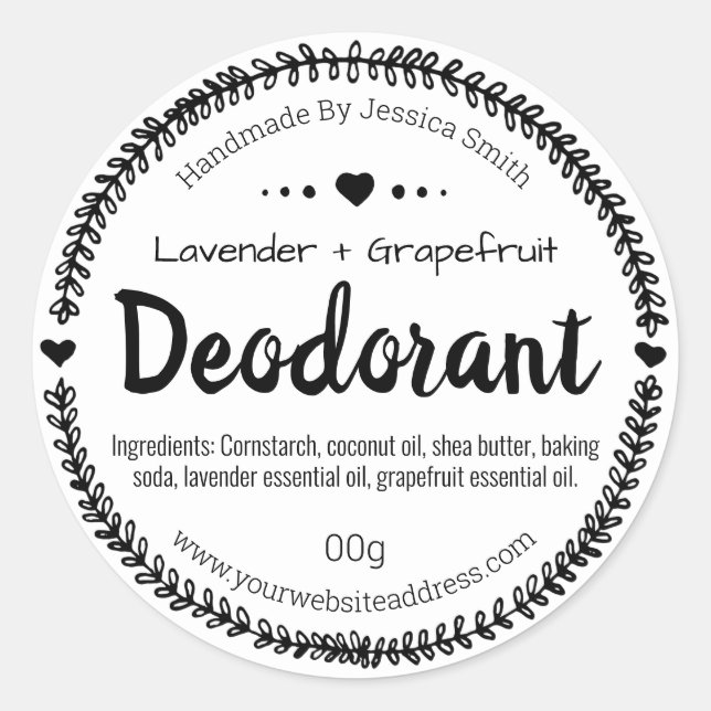 Étiquette d'autocollant pour le désodorisant fait (Devant)