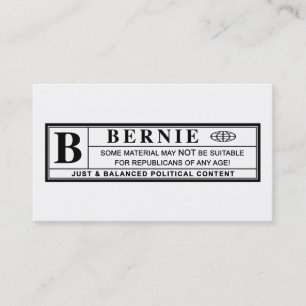 Étiquette d'avertissement Bernie Sanders