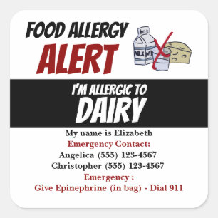 Étiquette d'avertissement d'alerte d'allergie aux