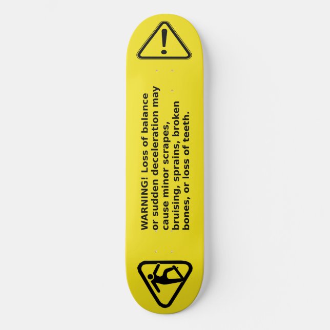 étiquette d'avertissement de skateboard avec picto (Recto)