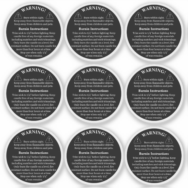 Étiquette d'avertissement de vinyle de produit de  (Devant)