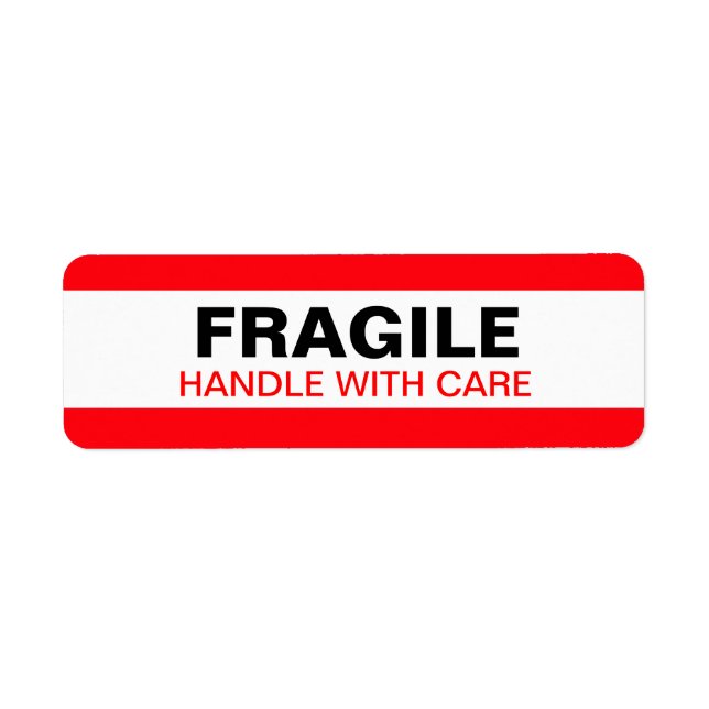 Étiquette d'avertissement fragile Rouge (Devant)