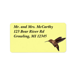 Étiquette d'Avery d'adresse de colibri