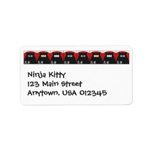 Étiquette d'Avery d'adresse de Ninja Kitty