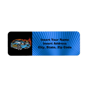 Étiquette d'Avery de voiture de course