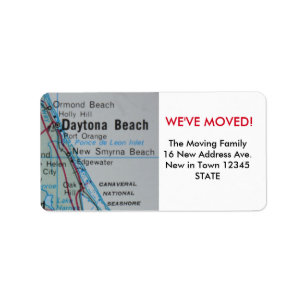 Étiquette Daytona Beach We've Moved label
