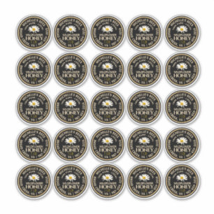 étiquette de 2,25 po étanche en vinyle miel avec m