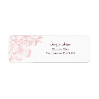 Étiquette de adresse à fleurs de Dogwood rose