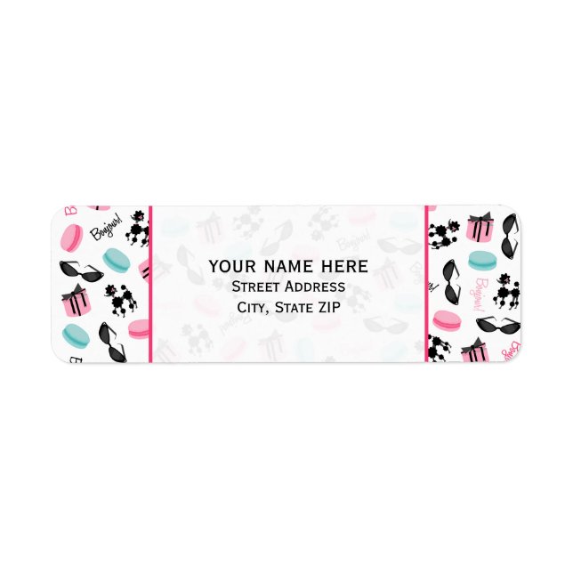 Étiquette de adresse à thème français (Devant)