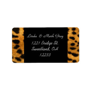 Étiquette de adresse animal d'empreinte de léopa