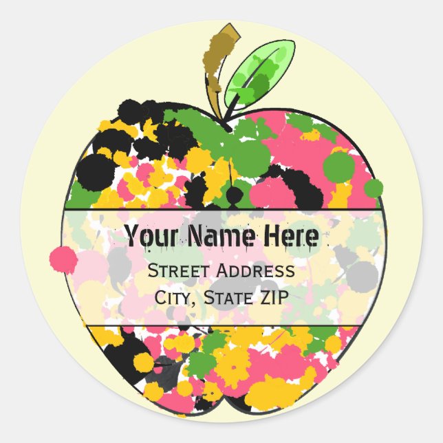 Étiquette de adresse Apple - Plat de peinture mult (Devant)