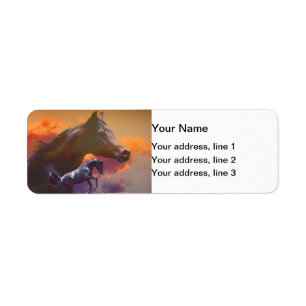 Étiquette de adresse Arabe de chevaux