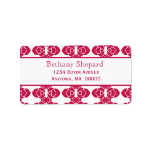 Étiquette de adresse Art déco Damask