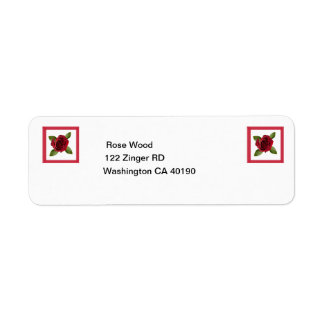 Étiquette de adresse avec design Rose