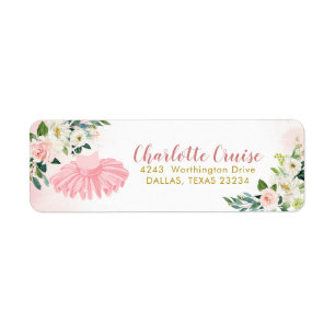Étiquette de adresse Baby shower Ballerina Tutu