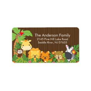 Étiquette de adresse Baby shower de la Jungle Cute