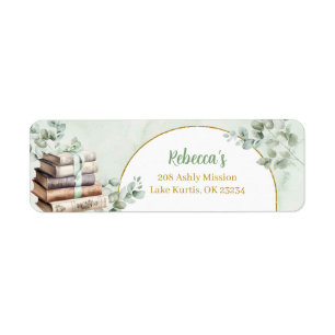 Étiquette de adresse Baby shower de livres de cont