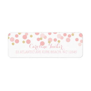Étiquette de adresse Baby shower de points d'or ro