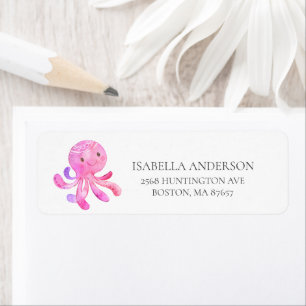 Étiquette de adresse Baby shower octopus mignon
