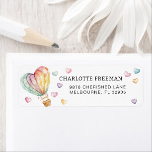 Étiquette de adresse Baby shower Pastel Hearts