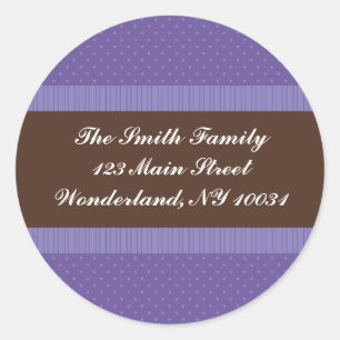 Étiquette de adresse baby shower - Violet et Brown