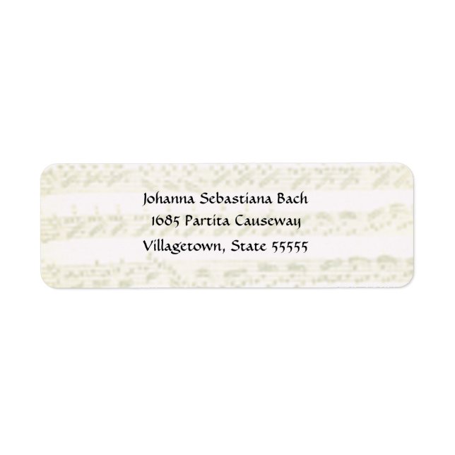 Étiquette de adresse Bach Partita (Devant)