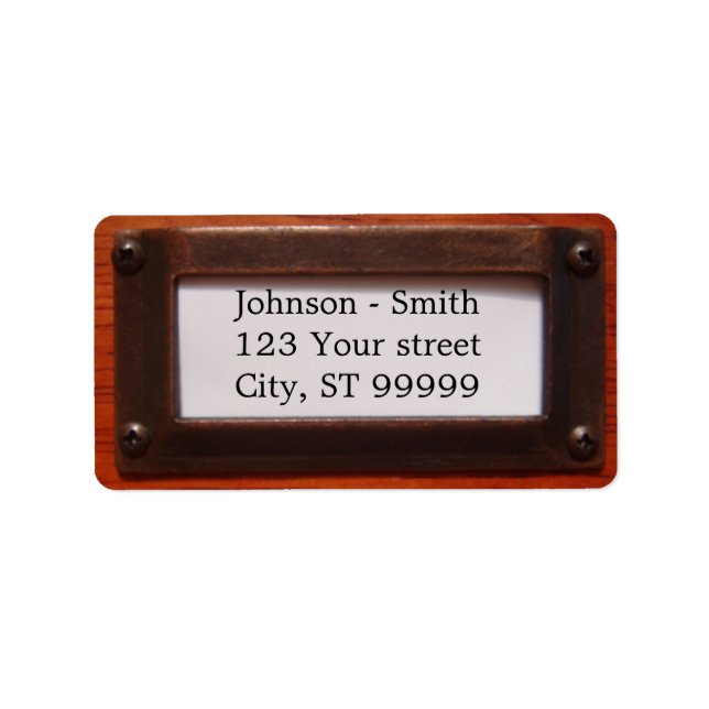 Étiquette de adresse bibliothécaire (Devant)